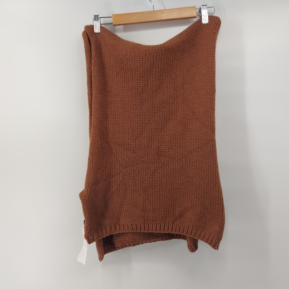 Moussy Brown Knit  Blanket Scarf